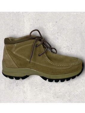 Route 66 Hiking Boots Mens‎ Size 8 Beige Tan Brown Grip Lace Up Loafer Half Boot
